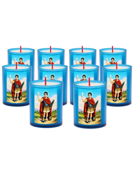 Velas de noche azules de San Expedito - 10 piezas
