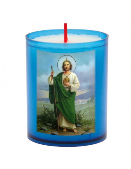 Velas de noche azules con San Judas - 10 piezas