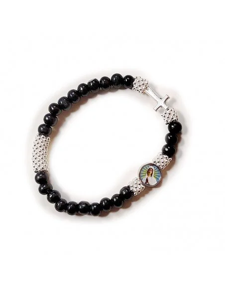 Elastisches Zehnerarmband aus Holz Jungfrau von Banneux