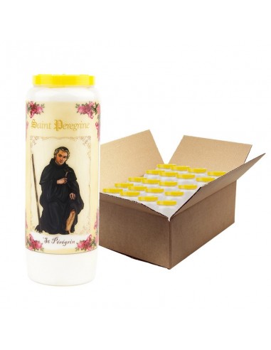 Novena candle to Saint Peregrine - carton 20 pieces