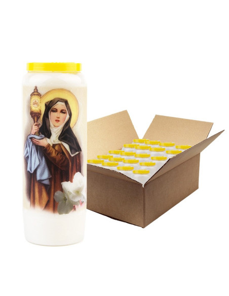 Bougie de neuvaine à Sainte Claire - carton 20 pièces