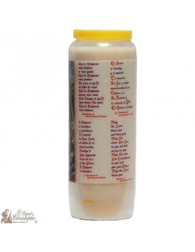 Novena candle to Christ on the Cross multilingual - box of 20 pieces