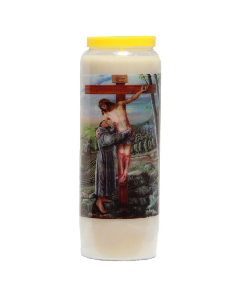 Bougie de neuvaine au Christ sur la Croix