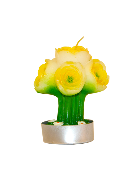 Candela di ringraziamento per matrimonio a forma di narcisi - 3 pezzi