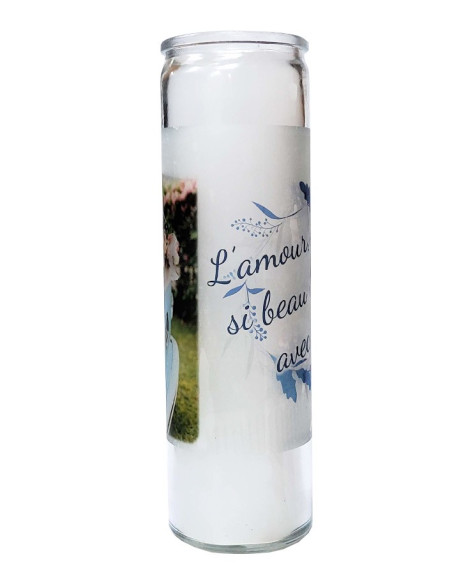 Vela de cristal de 7 días Boda - furgoneta retro