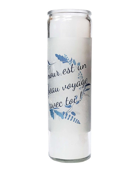 7-day glass candle Wedding - retro van