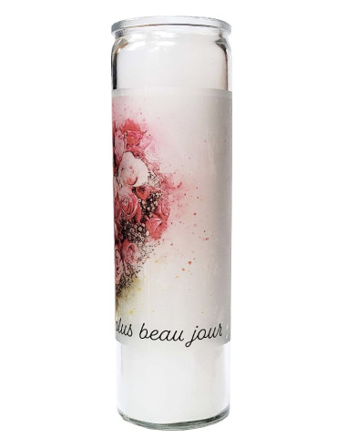 7 dagen glazen huwelijkskaars - Boeket