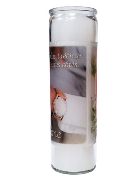 Candela 7 giorni in vetro Matrimonio - tempo passato