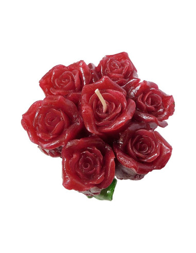 Kaars met rode rozen en aartsengel Sint Michiel pin