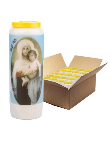 Bougie de neuvaine à la Vierge Marie modèle 4 - carton 20 pièces