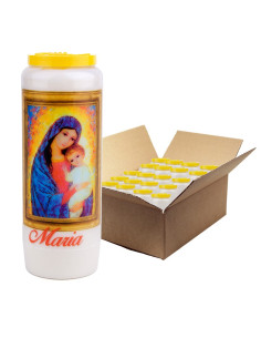 Bougie de neuvaine à la Vierge Marie modèle 3 - carton 20 pièces