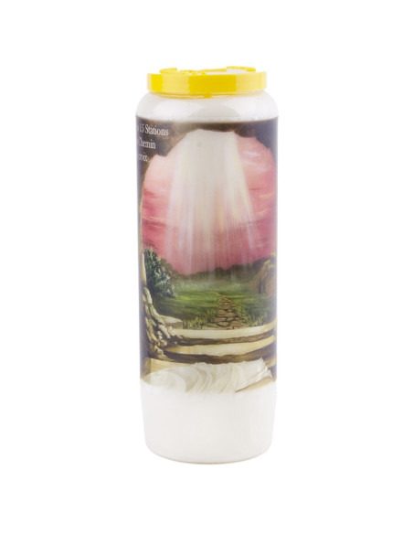 Novenenkerze zu den 15 Stationen des Kreuzweges - Schachtel mit 20 Stück