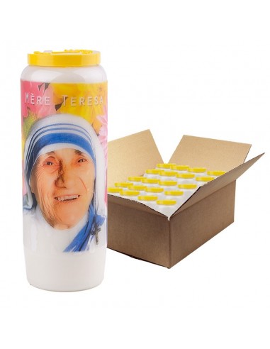 Bougie de neuvaine à Mère Teresa - carton 20 pièces