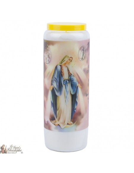 Bougies de Neuvaine médaille Vierge Miraculeuse - 20 pièces