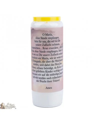 Bougie de neuvaine médaille de la Vierge Miraculeuse