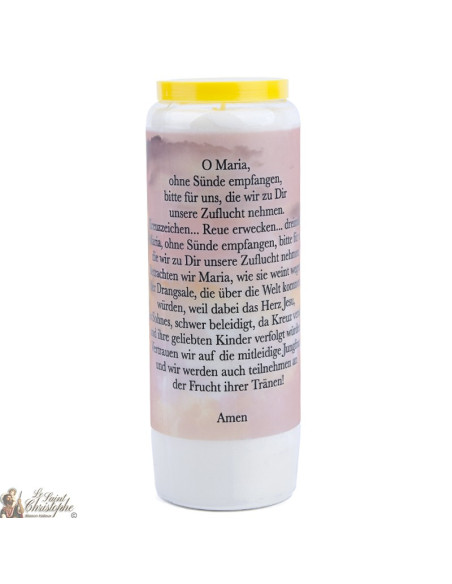 Novena candle medallion of the Miraculous Virgin