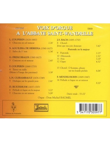 Voix d'orgue à l'Abbaye Saint-Wandrille - CD