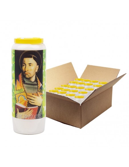 Bougie de neuvaine à Saint Bonaventure - carton 20 pièces