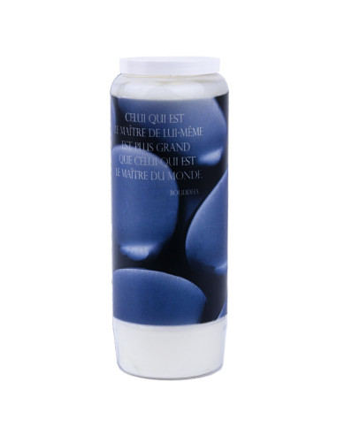 Bougie de neuvaine avec citation zen modèle 3 - carton 20 pièces