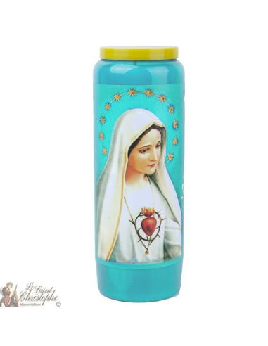 Light blue novena candle to Our Lady of Fatima - box of 20 pieces