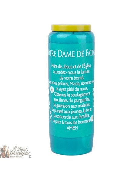 Light blue novena candle to Our Lady of Fatima - box of 20 pieces