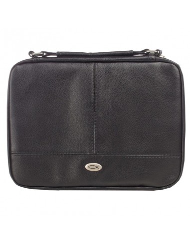 Black Bible cover with compartments - large