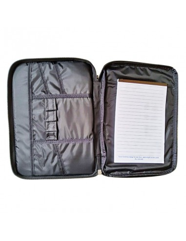 Black Bible cover with compartments - large
