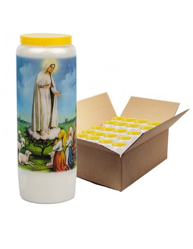 Bougie de neuvaine à Fatima - Apparition - carton 20 pièces