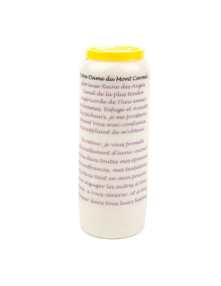 Bougie de neuvaine blanche à Notre-Dame du Mont Carmel 1