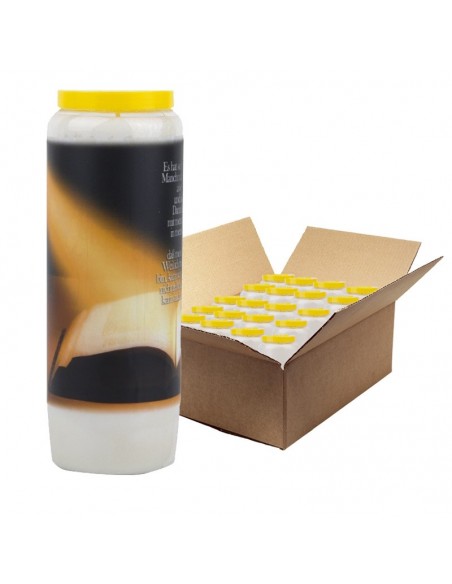 Candela novena preghiera a Dio Bibbia aperta - scatola da 20 pezzi