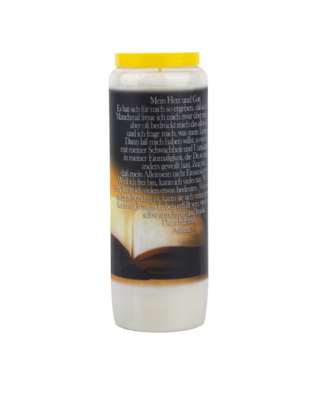 Bougie de neuvaine prière à Dieu Bible ouverte - carton 20 pièces