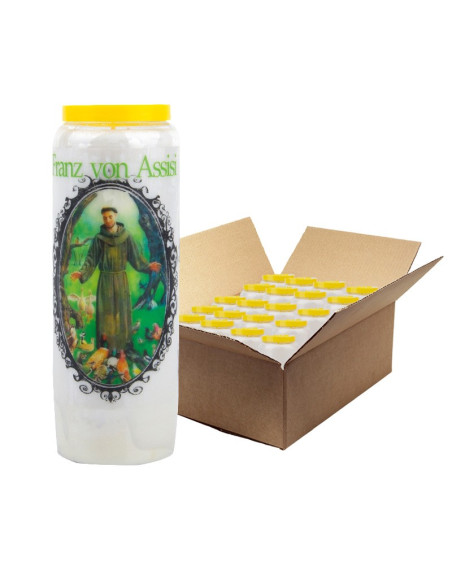 Novenenkerzengebet zum Heiligen Franziskus von Assisi – Schachtel mit 20 Stück