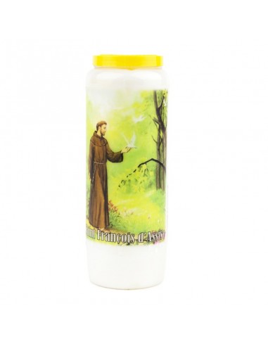 Novena candle to Saint Francis of Assisi