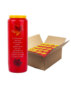 Vela de novena roja Todos los Santos 1 - caja de 20 piezas