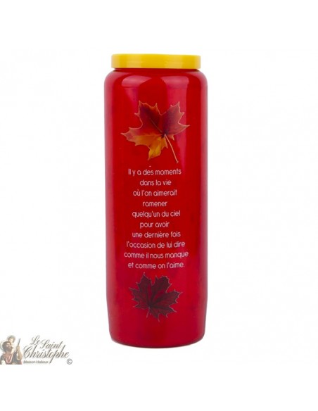 Bougie de neuvaine toussaint rouge 1 - carton 20 pièces