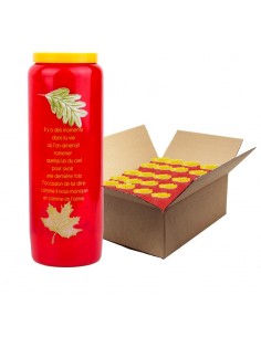 Vela de novena roja Todos los Santos 2 - caja de 20 piezas