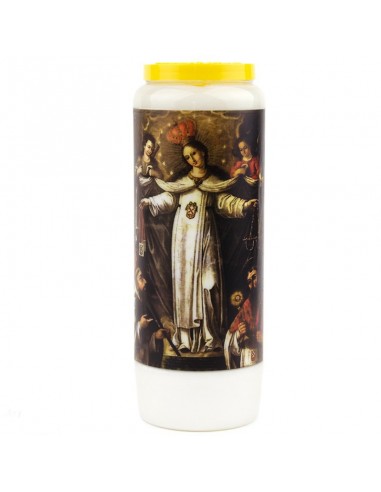 Novena candle to Our Lady of Mercy