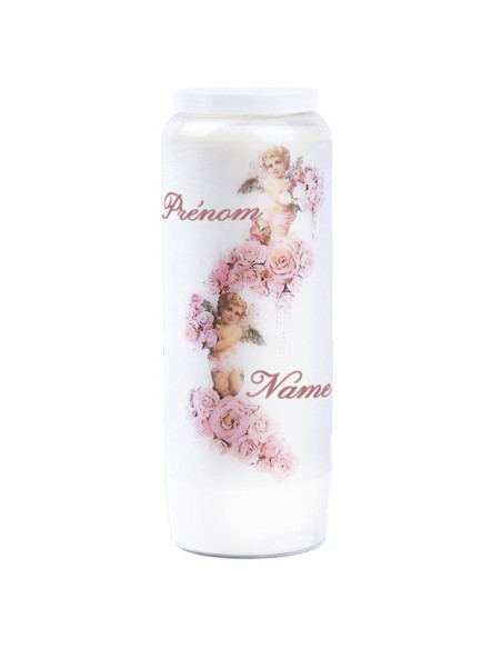 Bougie de neuvaine Anges prénoms personnalisable