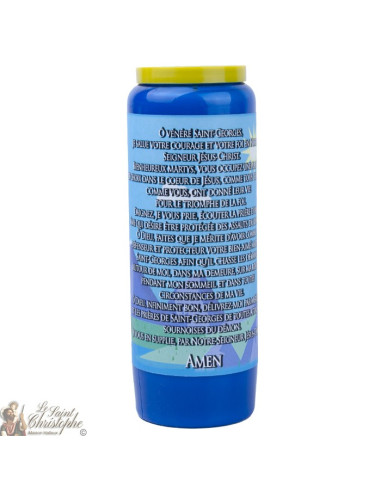 Bougie de neuvaine bleu foncé à Saint Georges - carton 20 pièces