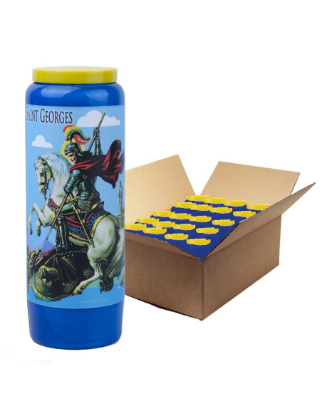 Dark blue novena candle to Saint George - box of 20 pieces