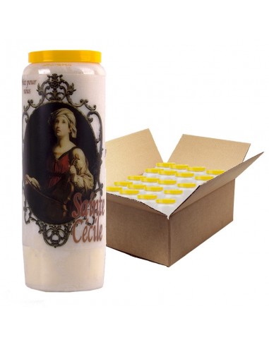 Novena candle to Saint Cecilia - box of 20 pieces