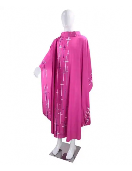 Chasuble ample mauve style moderne - polyester