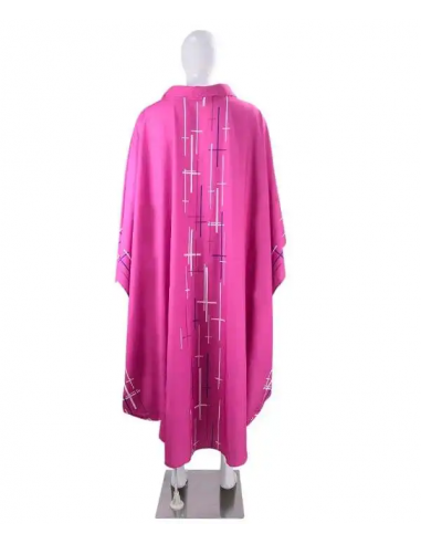 Chasuble ample mauve style moderne - polyester