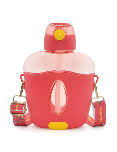 Botella de plástico hermética para niños con pegatinas - 900ml