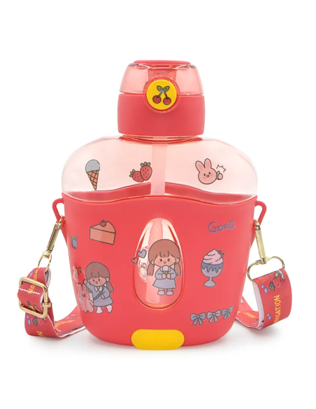 Luftdichte Plastikflasche für Kinder mit Sticker - 900ml