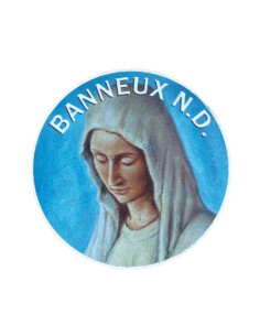 Sticker Vierge des Pauvres de Banneux N.D - Autocollant rond  5 cm