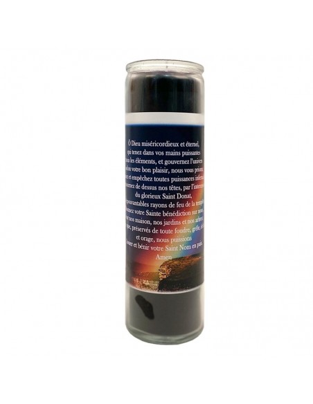 Saint Donat glass candle - black colored in the mass