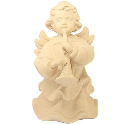 Geschnitzter Engel aus Naturholz - Klarinette - 10 cm