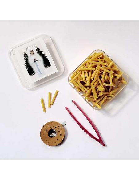 Bijenwaslonten voor olielamp - met vlotter en klem