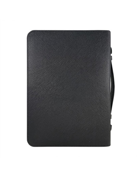 Black Textured Faux Leather Bible Cover - Large